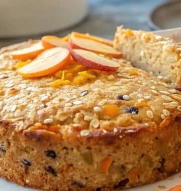 Pastel de avena, manzana y zanahoria