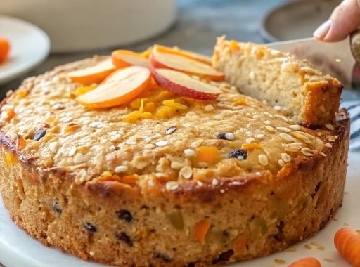 Pastel de avena, manzana y zanahoria